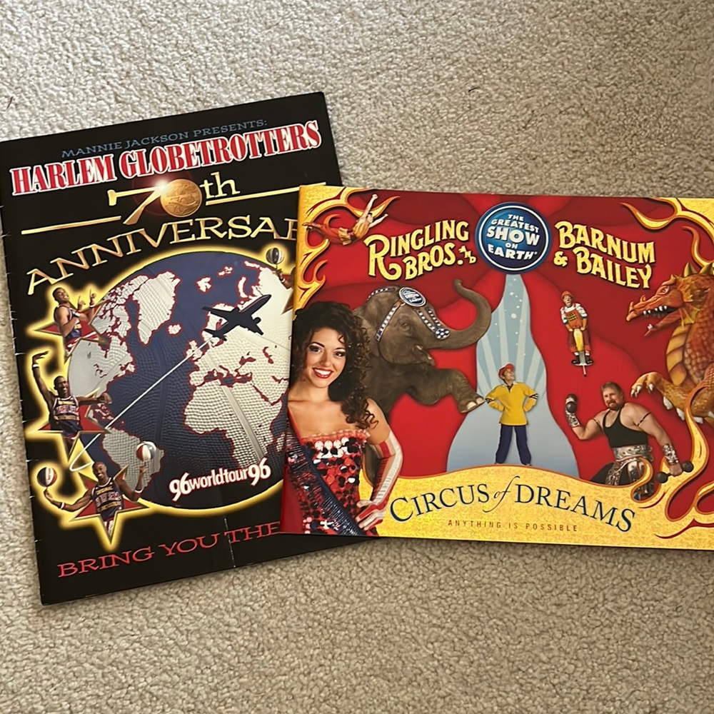 Vintage programs- Globetrotters 70th 1996 & 2004 Ringling Bros. VGC- SFH